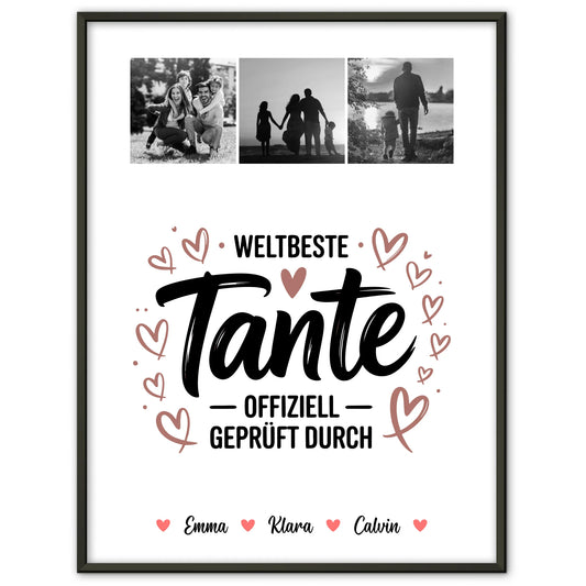 Foto Collage Poster Erstellen Fotocollage für Tante Weltbeste Tante Offiziell Geprüft Durch