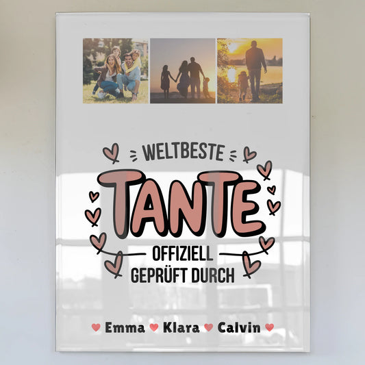 Personalisierte Geschenke für die Weltbeste Tante Foto Mit Acrylglas Fotocollage Offiziell Geprüft Durch 1