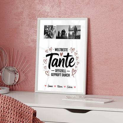 Foto Collage Poster Erstellen Fotocollage für Tante Weltbeste Tante Offiziell Geprüft Durch