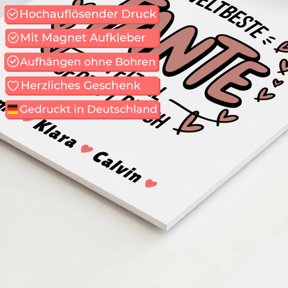 Fotoboard Poster Magnetisch Tante Fotocollage Weltbeste Tante Offiziell Geprüft Durch Geschenk 10