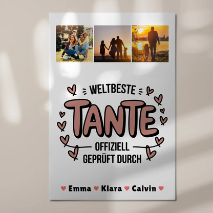 Fotoboard Poster Magnetisch Tante Fotocollage Weltbeste Tante Offiziell Geprüft Durch Geschenk