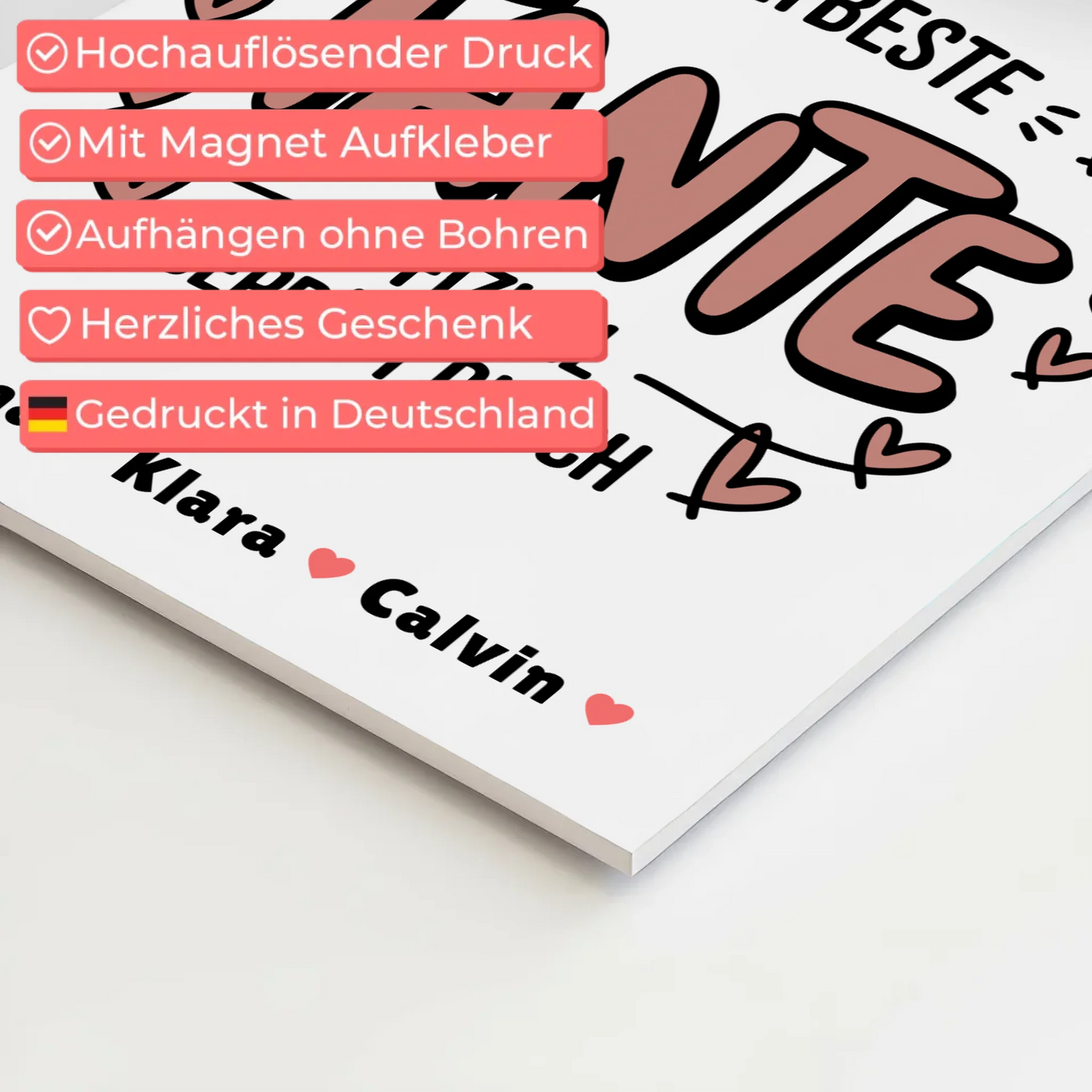 Fotoboard Poster Magnetisch Tante Fotocollage Weltbeste Tante Offiziell Geprüft Durch Geschenk