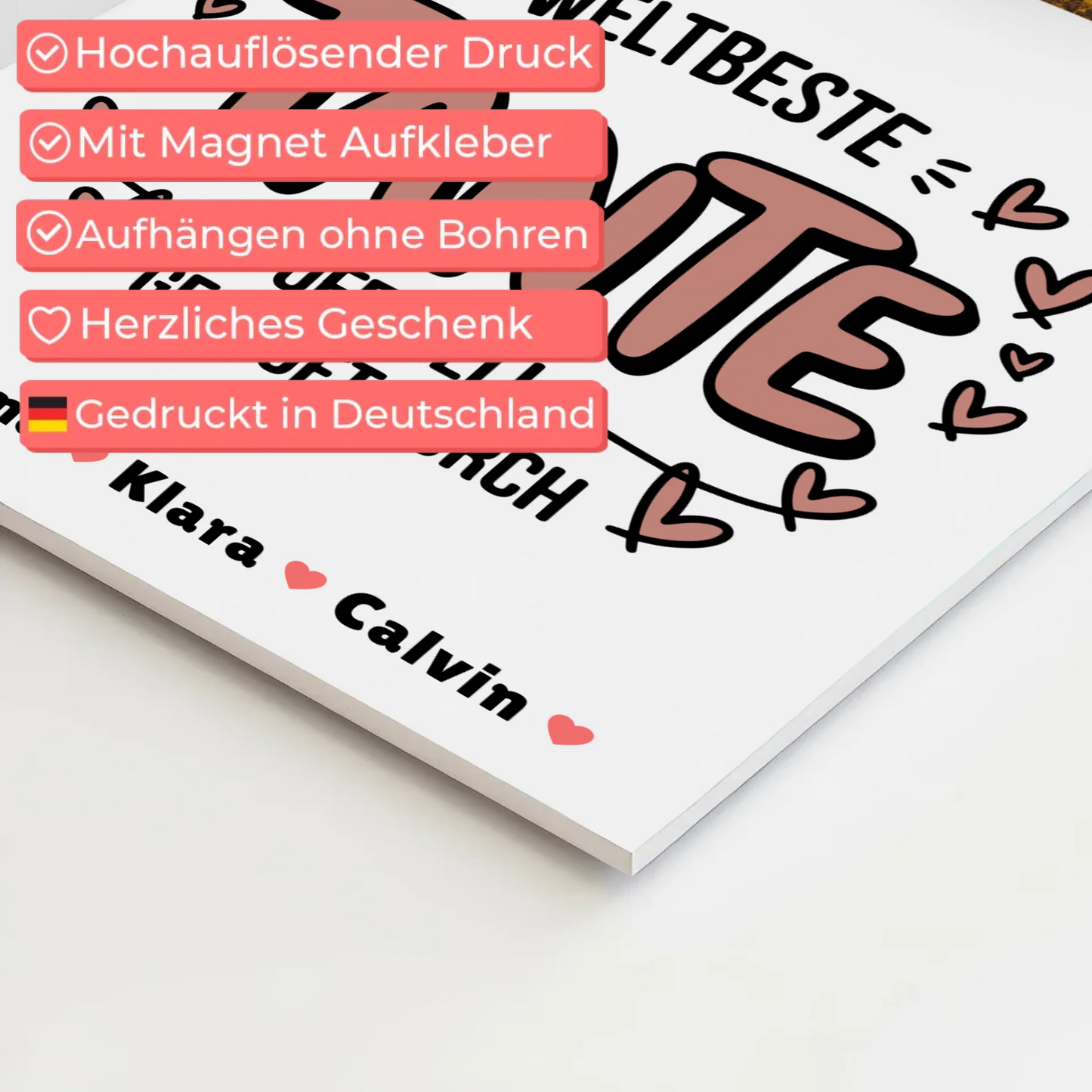 Fotoboard Poster Magnetisch Tante Fotocollage Weltbeste Tante Offiziell Geprüft Durch Geschenk