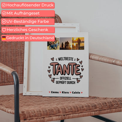 Leinwand Collagen Erstellen für die Weltbeste Tante Offiziell Geprüft Durch Fotocollage 5