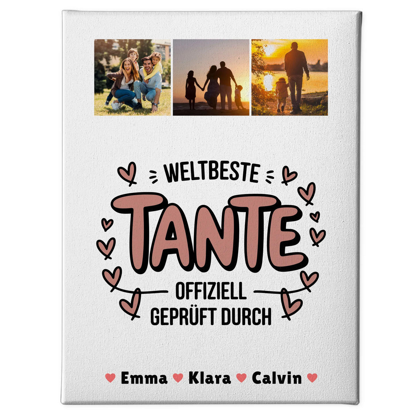 Leinwand Collagen Erstellen für die Weltbeste Tante Offiziell Geprüft Durch Fotocollage 1