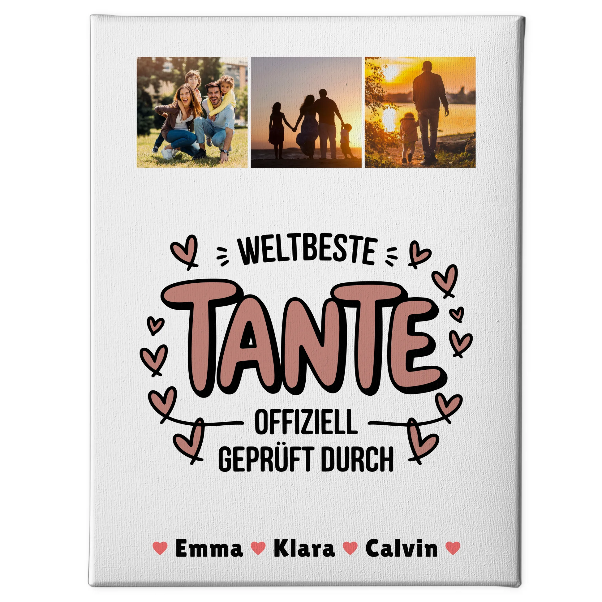 Leinwand Collagen Erstellen für die Weltbeste Tante Offiziell Geprüft Durch Fotocollage 1