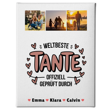 Leinwand Collagen Erstellen für die Weltbeste Tante Offiziell Geprüft Durch Fotocollage 1