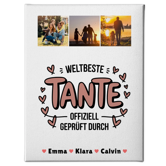 Leinwand Collagen Erstellen für die Weltbeste Tante Offiziell Geprüft Durch Fotocollage 1