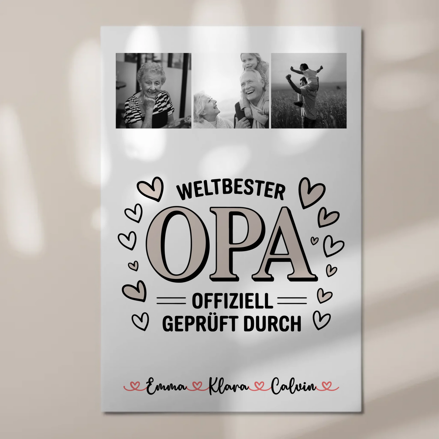 Fotoboard Poster Magnetisch Fotocollage für Opa Weltbester Opa Offiziell Geprüft Durch Geschenk