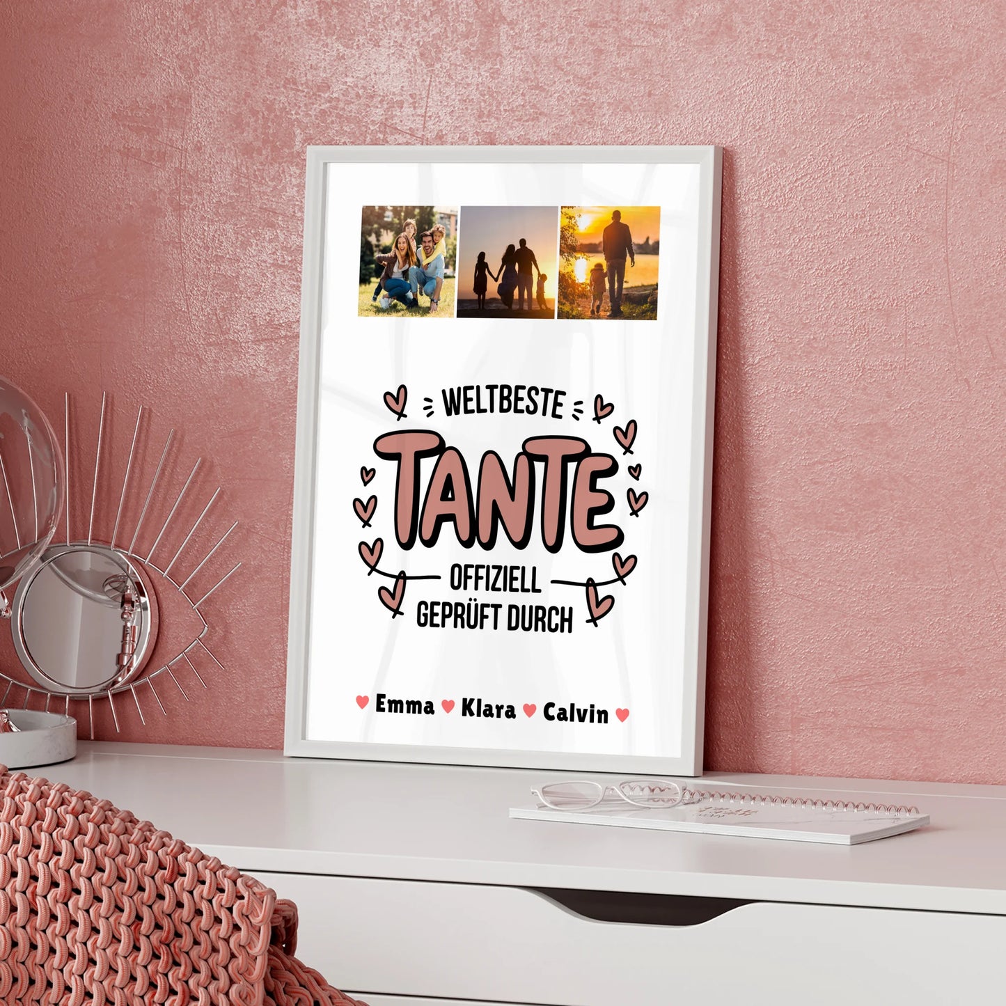 Personalisierbares Poster Tante Fotocollage Weltbeste Tante Offiziell Geprüft Durch Geschenk