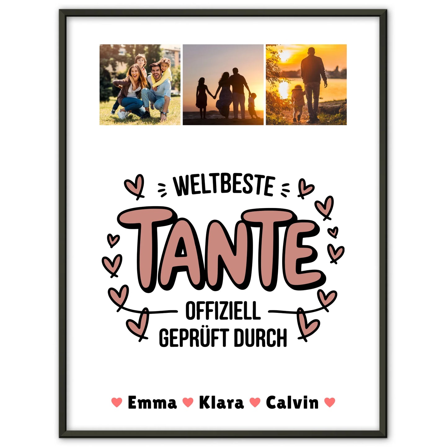 Personalisierbares Poster Tante Fotocollage Weltbeste Tante Offiziell Geprüft Durch Geschenk