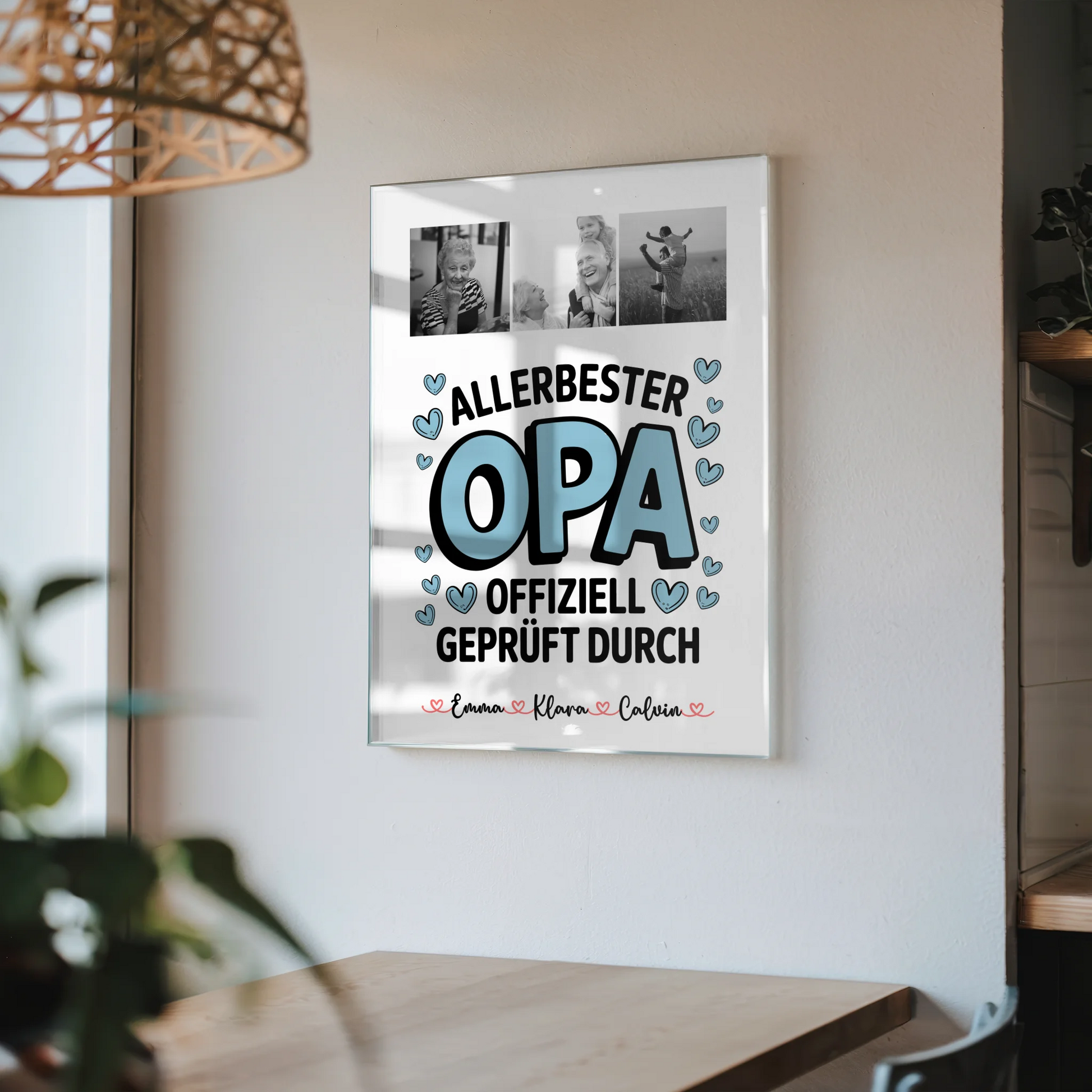 Acrylglas Mit Foto Geschenk Fotocollage Opa Allerbester Opa Offiziell Geprüft Durch 4
