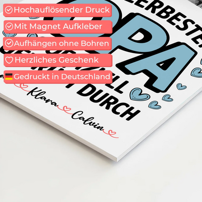 Personalisiertes Fotoboard Poster Magnetisch Geschenk Fotocollage Opa Allerbester Opa Offiziell Geprüft Durch 4