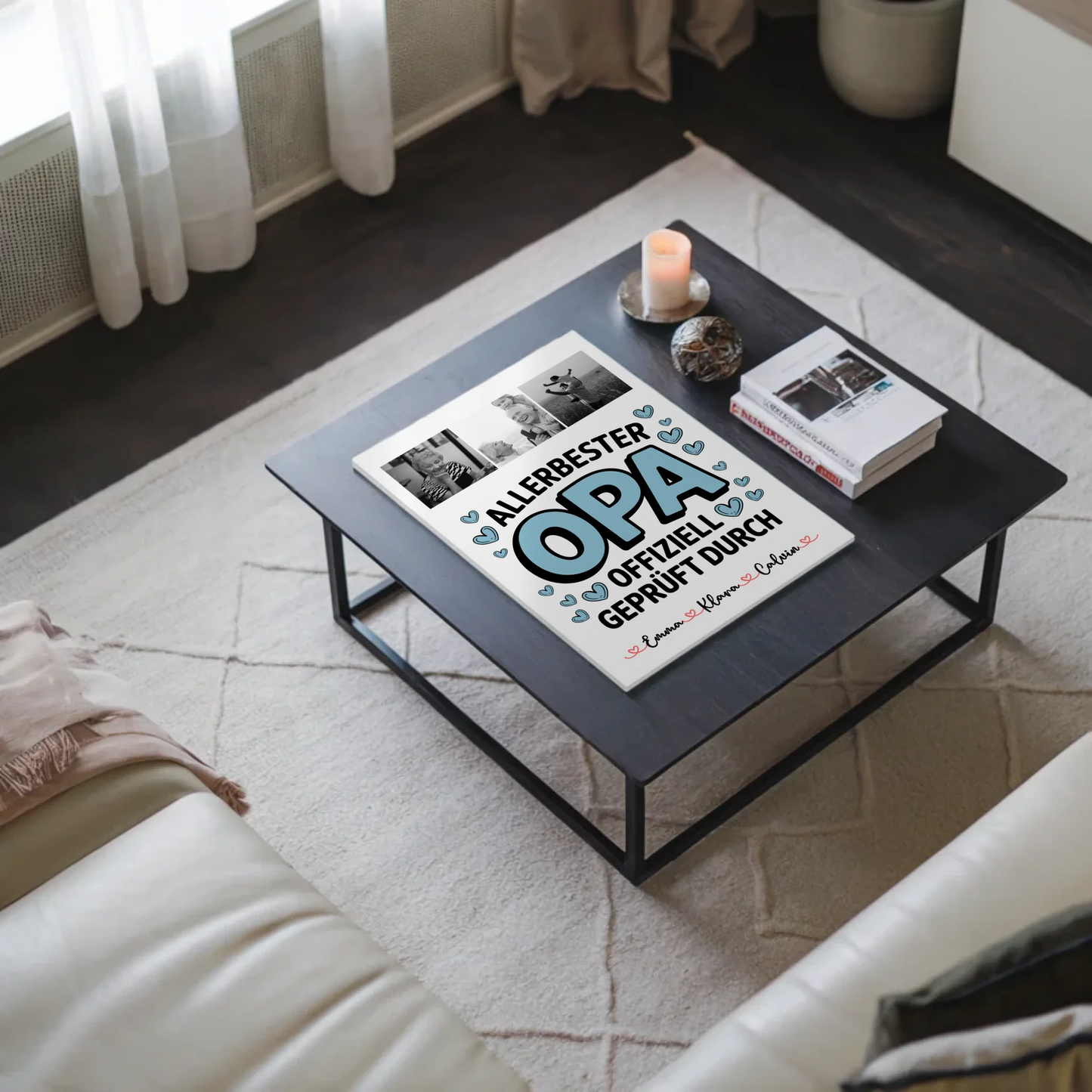 Personalisiertes Fotoboard Poster Magnetisch Geschenk Fotocollage Opa Allerbester Opa Offiziell Geprüft Durch