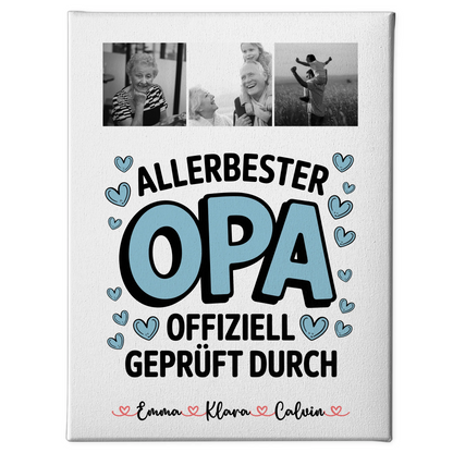 Wandbild Fotocollage Geschenk Fotocollage Opa Allerbester Opa Offiziell Geprüft Durch 1