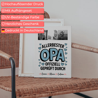 Wandbild Fotocollage Geschenk Fotocollage Opa Allerbester Opa Offiziell Geprüft Durch 5