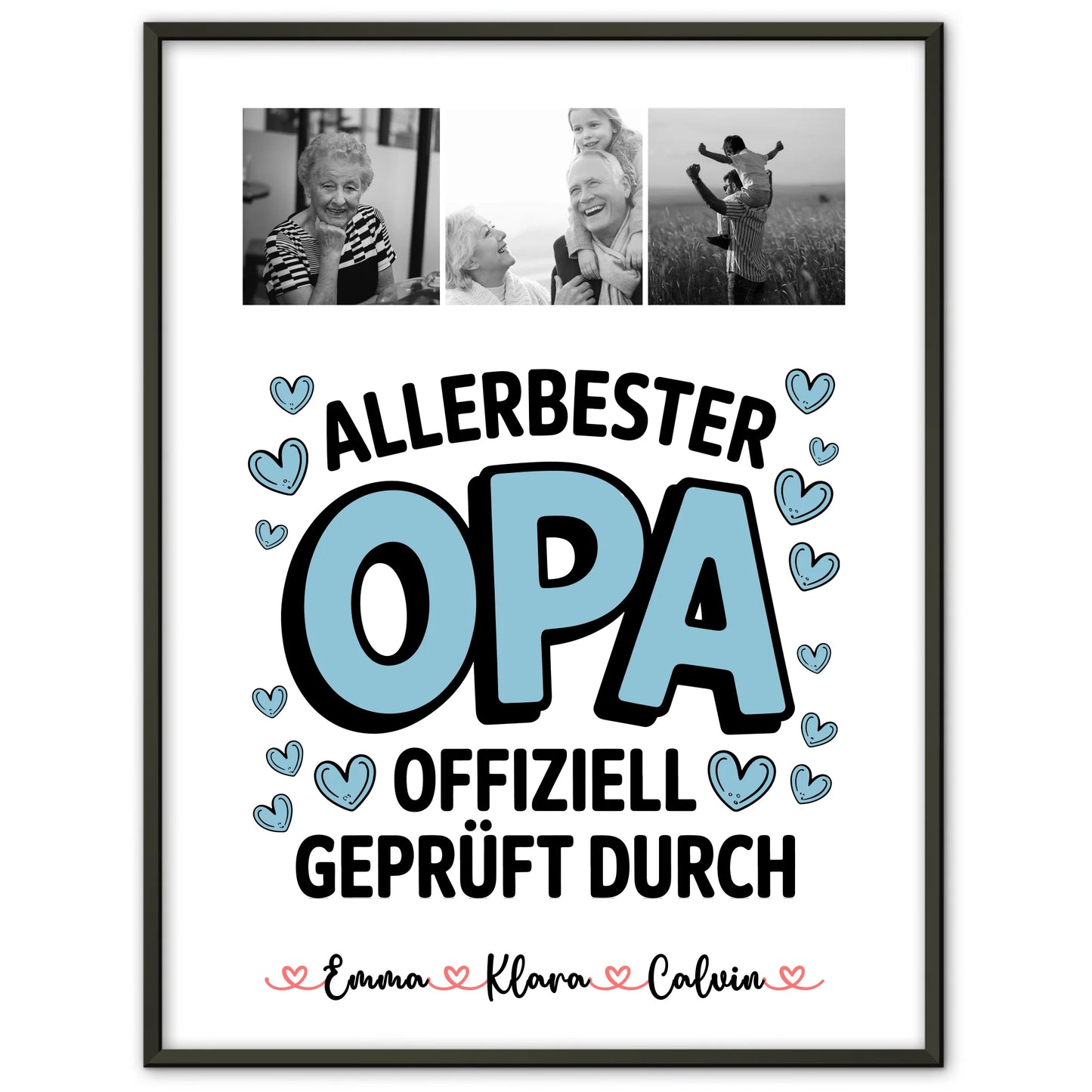 Opa Poster Geschenk Fotocollage Opa Allerbester Opa Offiziell Geprüft Durch