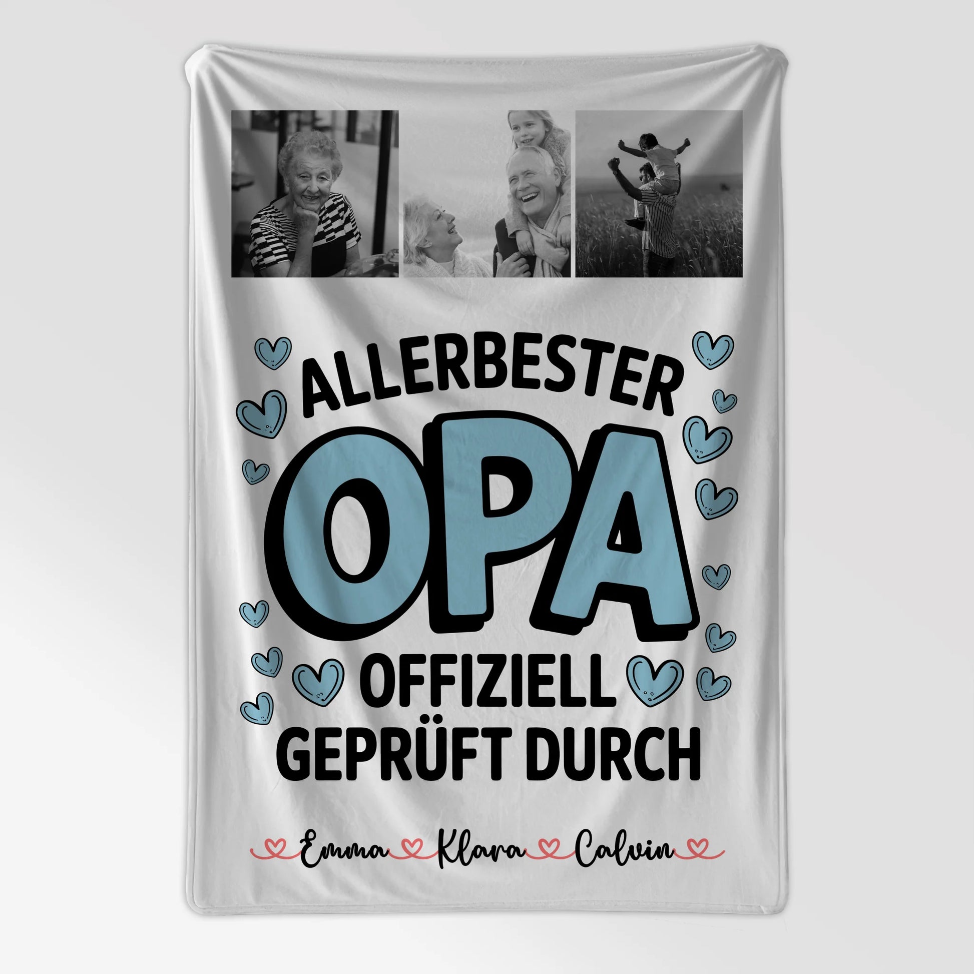 Personalisierte Decke Opa Geschenk Fotocollage Opa Allerbester Opa Offiziell Geprüft Durch 7
