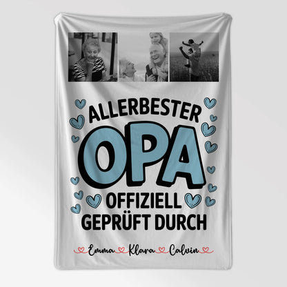 Personalisierte Decke Opa Geschenk Fotocollage Opa Allerbester Opa Offiziell Geprüft Durch 7