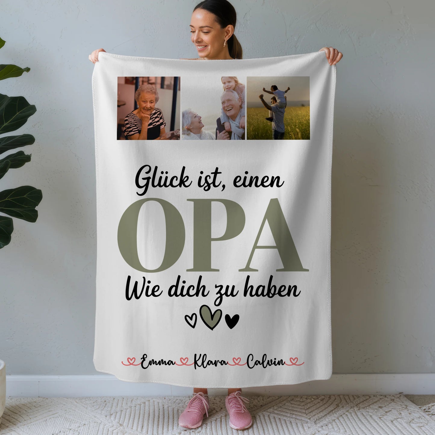 Personalisierte Decke Opa mit Fotocollage Opa Glück Ist einen Opa Wie Dich Zu Haben Geschenkidee 1