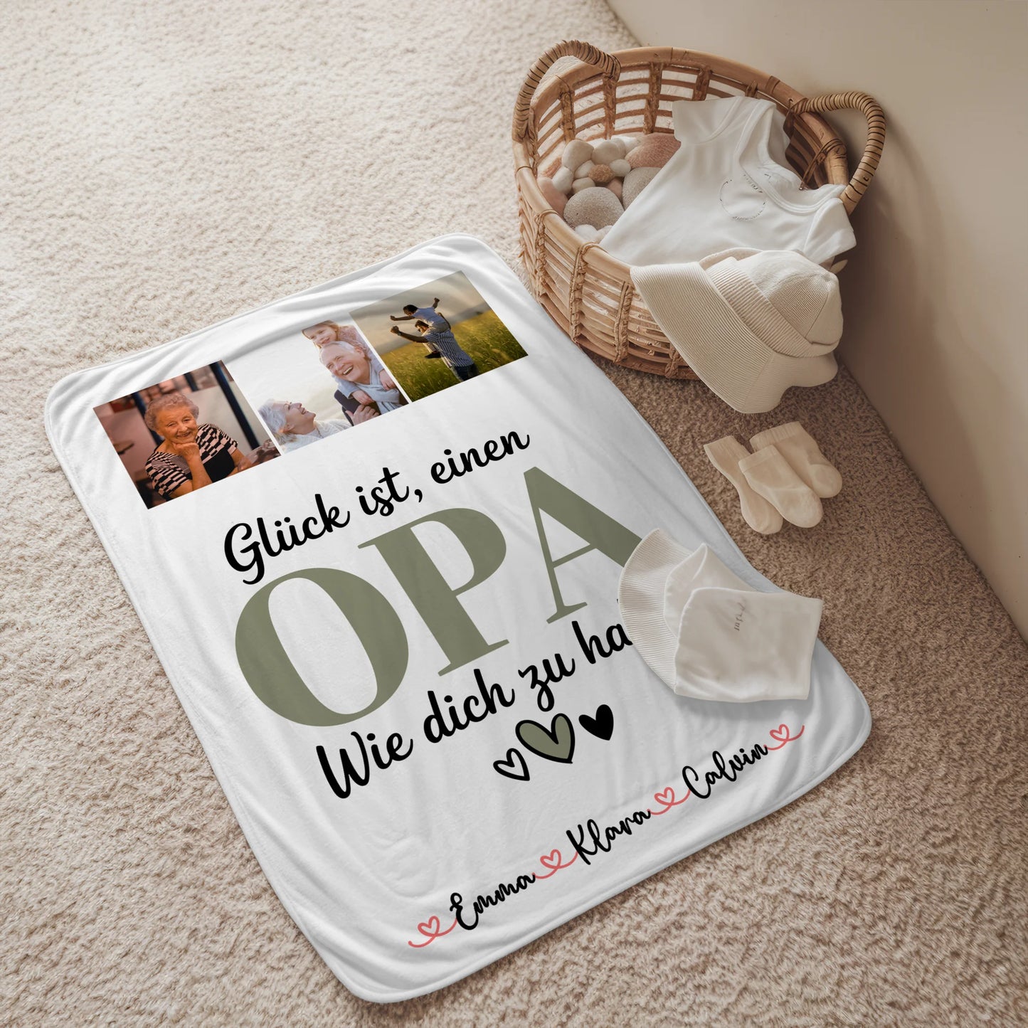 Personalisierte Decke Opa mit Fotocollage Opa Glück Ist einen Opa Wie Dich Zu Haben Geschenkidee 2