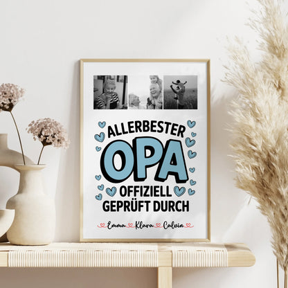 Opa Poster Geschenk Fotocollage Opa Allerbester Opa Offiziell Geprüft Durch