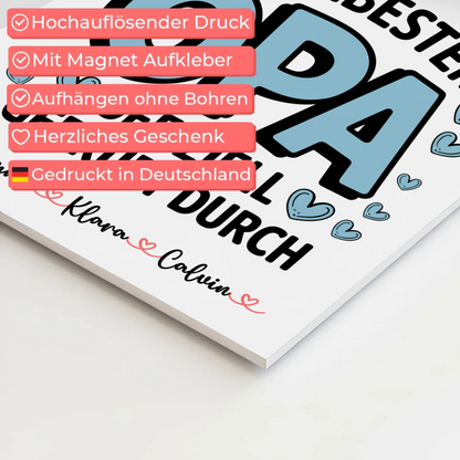 Personalisiertes Fotoboard Poster Magnetisch Geschenk Fotocollage Opa Allerbester Opa Offiziell Geprüft Durch