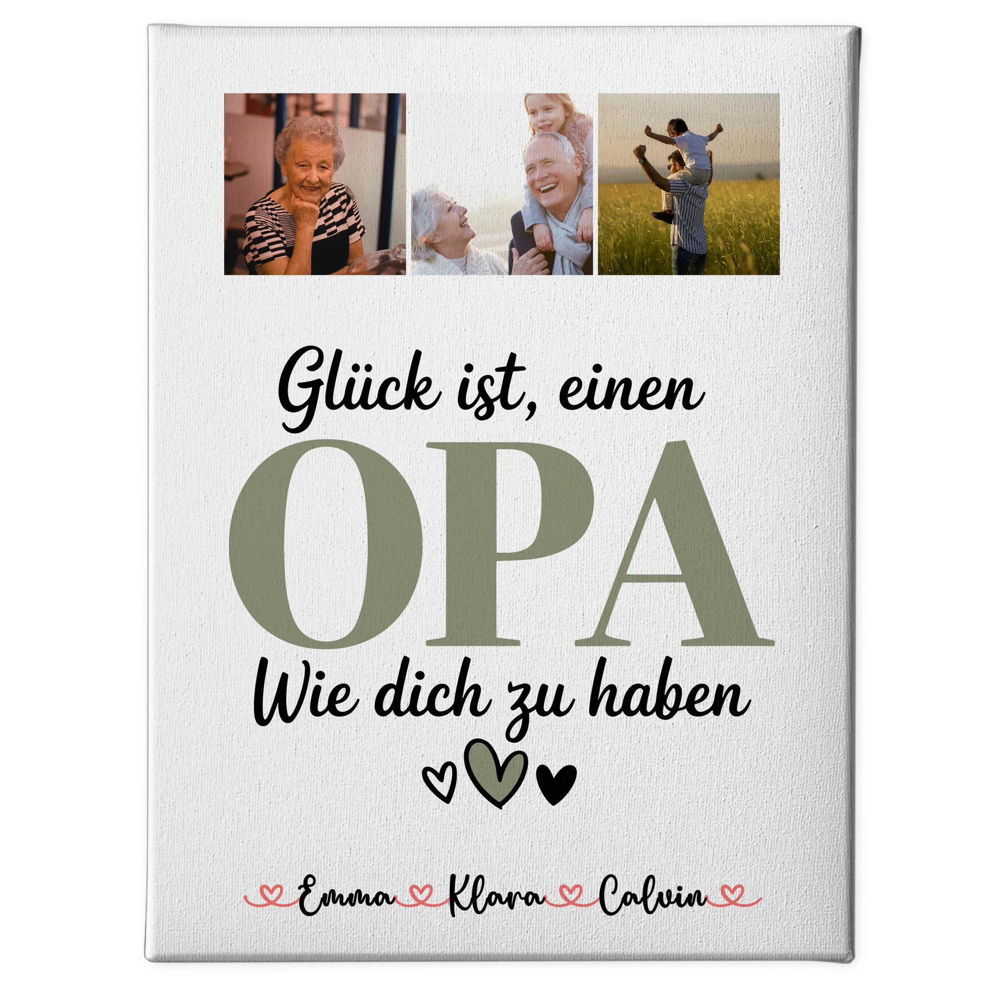 Wandbild Fotocollage Opa Glück Ist einen Opa Wie Dich Zu Haben personalisiertes Geschenk 1