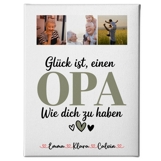 Wandbild Fotocollage Opa Glück Ist einen Opa Wie Dich Zu Haben personalisiertes Geschenk 1