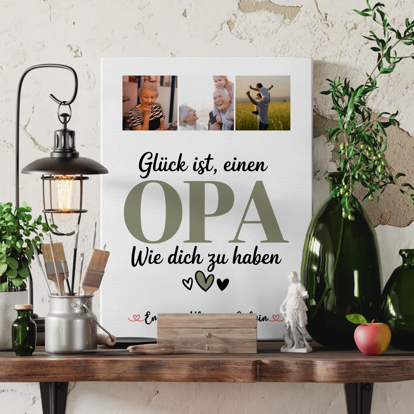 Wandbild Fotocollage Opa Glück Ist einen Opa Wie Dich Zu Haben personalisiertes Geschenk 3