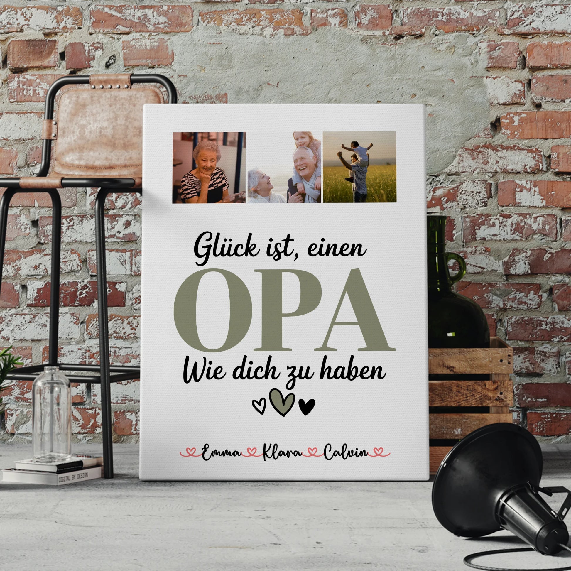 Wandbild Fotocollage Opa Glück Ist einen Opa Wie Dich Zu Haben personalisiertes Geschenk 4
