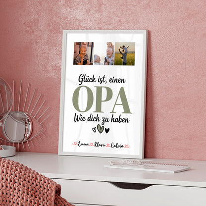 Opa Poster Fotocollage Opa Glück Ist einen Opa Wie Dich Zu Haben personalisiertes Geschenk