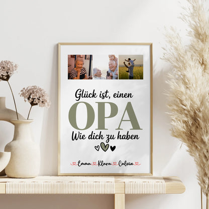 Opa Poster Fotocollage Opa Glück Ist einen Opa Wie Dich Zu Haben personalisiertes Geschenk