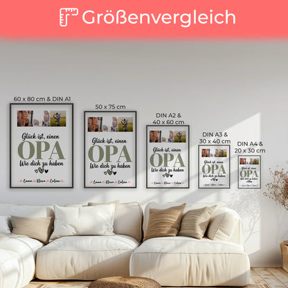 Opa Poster Fotocollage Opa Glück Ist einen Opa Wie Dich Zu Haben personalisiertes Geschenk