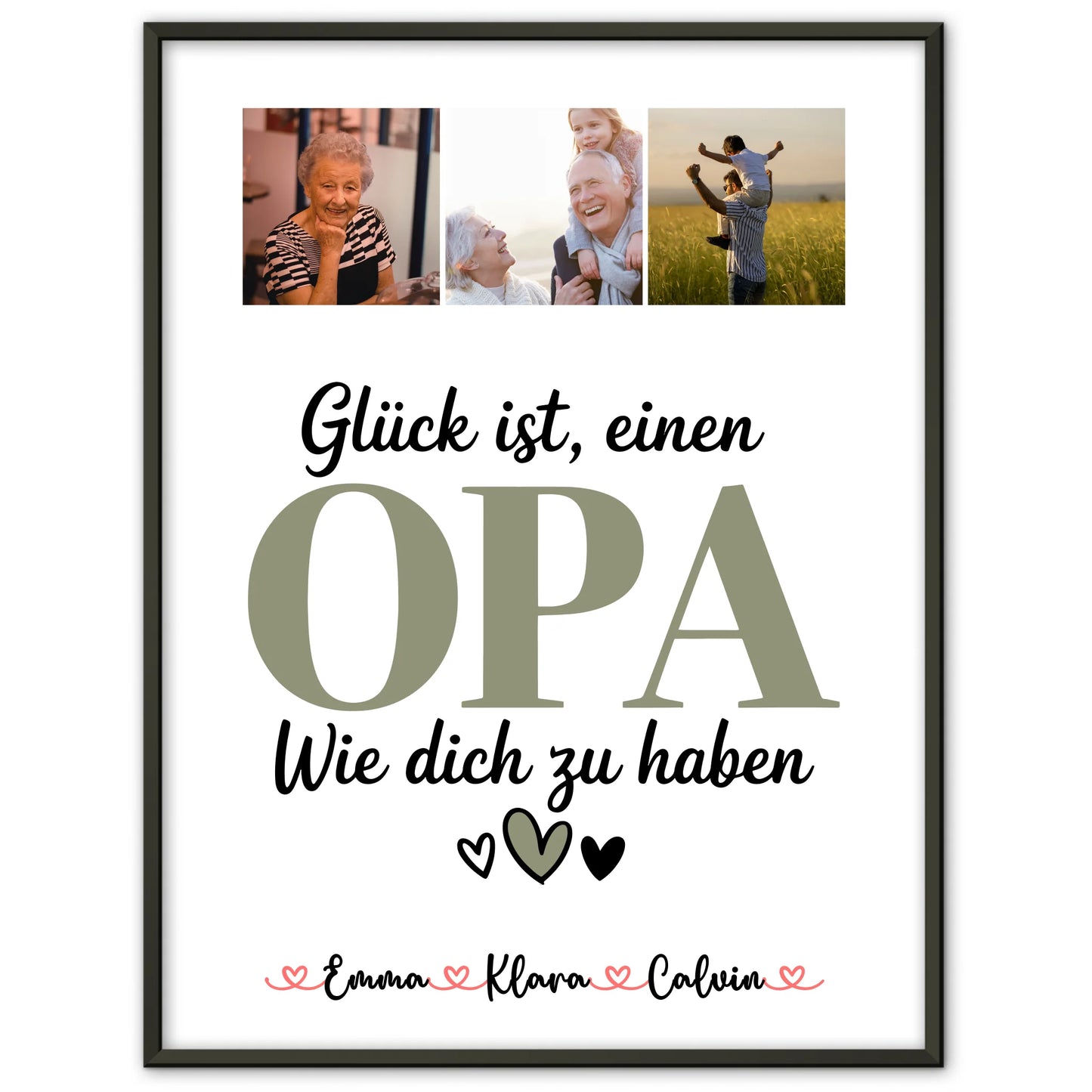 Opa Poster Fotocollage Opa Glück Ist einen Opa Wie Dich Zu Haben personalisiertes Geschenk