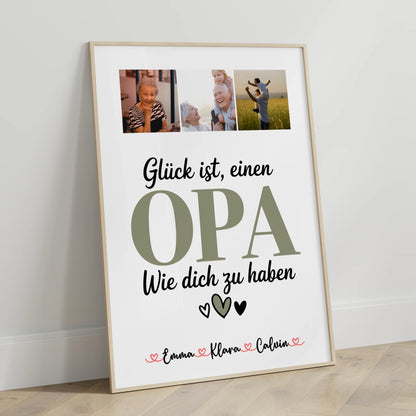 Opa Poster Fotocollage Opa Glück Ist einen Opa Wie Dich Zu Haben personalisiertes Geschenk