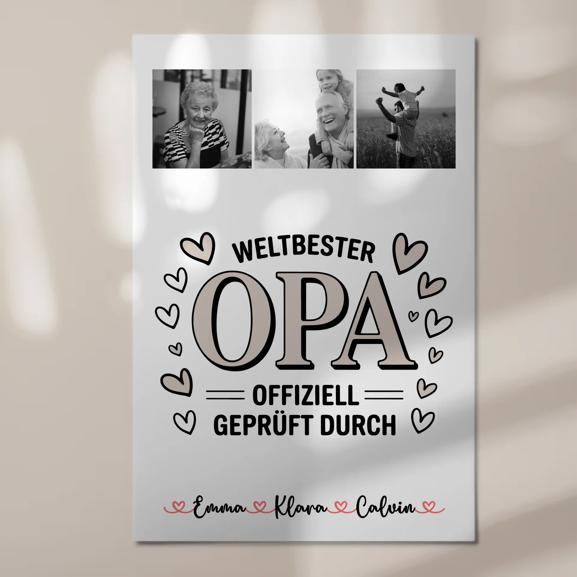 Fotoboard Poster Magnetisch Fotocollage für Opa Weltbester Opa Offiziell Geprüft Durch Geschenk 1