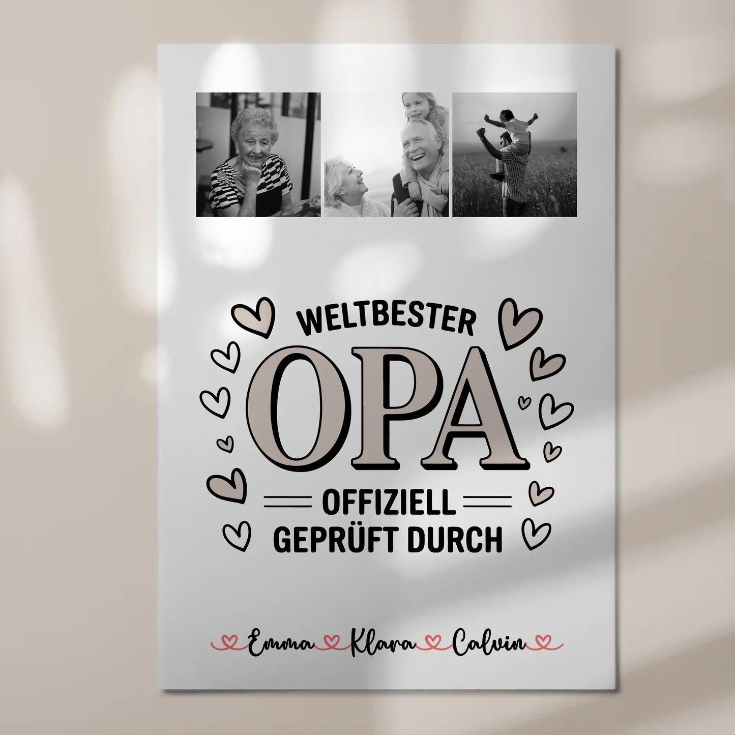 Fotoboard Poster Magnetisch Fotocollage für Opa Weltbester Opa Offiziell Geprüft Durch Geschenk 7