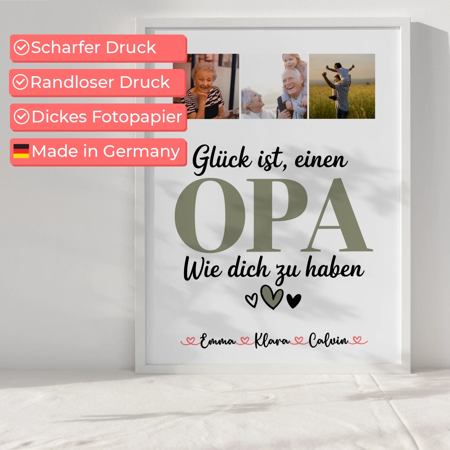 Opa Poster Fotocollage Opa Glück Ist einen Opa Wie Dich Zu Haben personalisiertes Geschenk