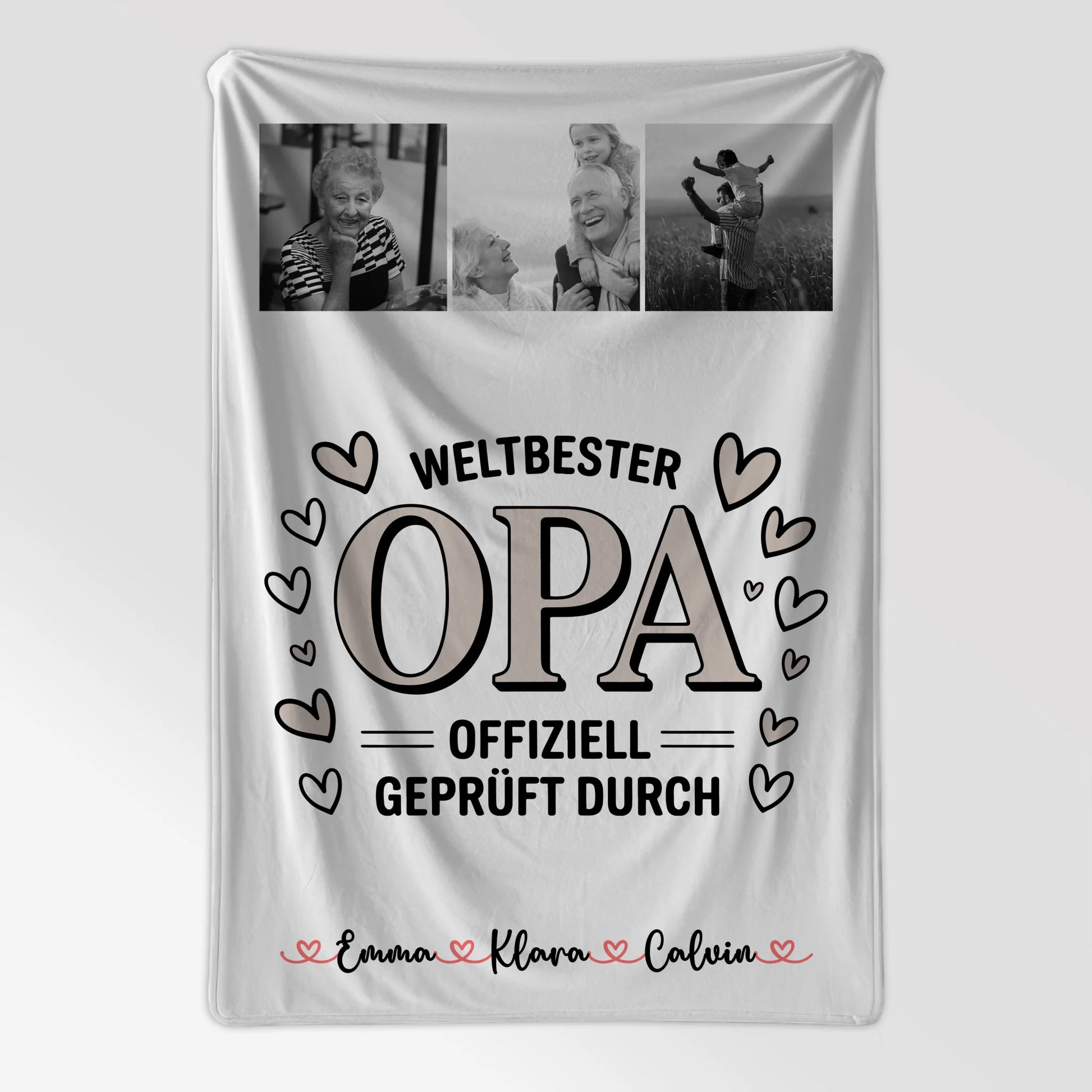 Personalisierte Decke Opa Fotocollage für Opa Weltbester Opa Offiziell Geprüft Durch Geschenk 7