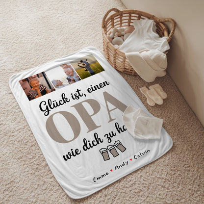 Personalisierte Decke Opa Opa Fotocollage Glück Ist einen Opa Wie Dich Zu Haben Geschenk 2