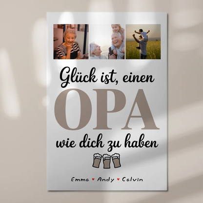 Personalisiertes Fotoboard Poster Magnetisch Opa Fotocollage Glück Ist Einen Opa Wie Dich Haben