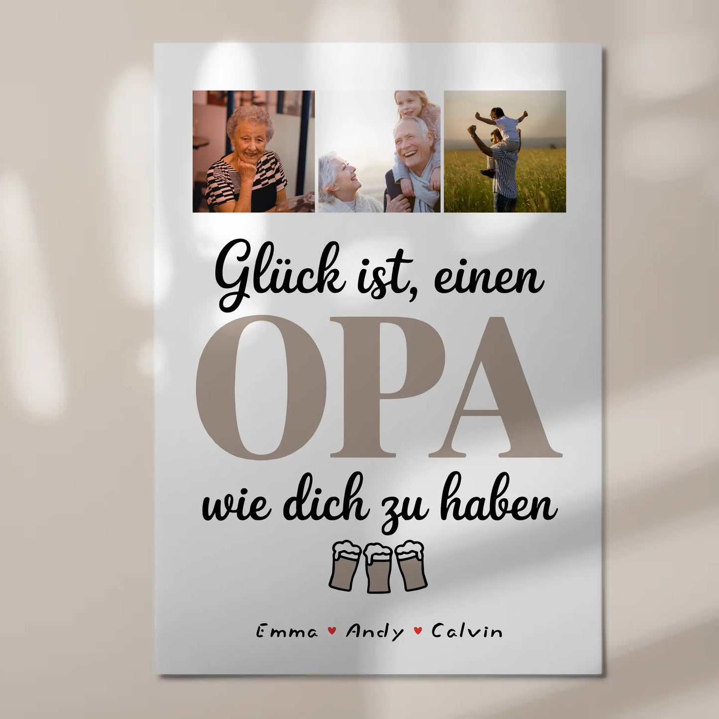 Personalisiertes Fotoboard Poster Magnetisch Opa Fotocollage Glück Ist Einen Opa Wie Dich Haben