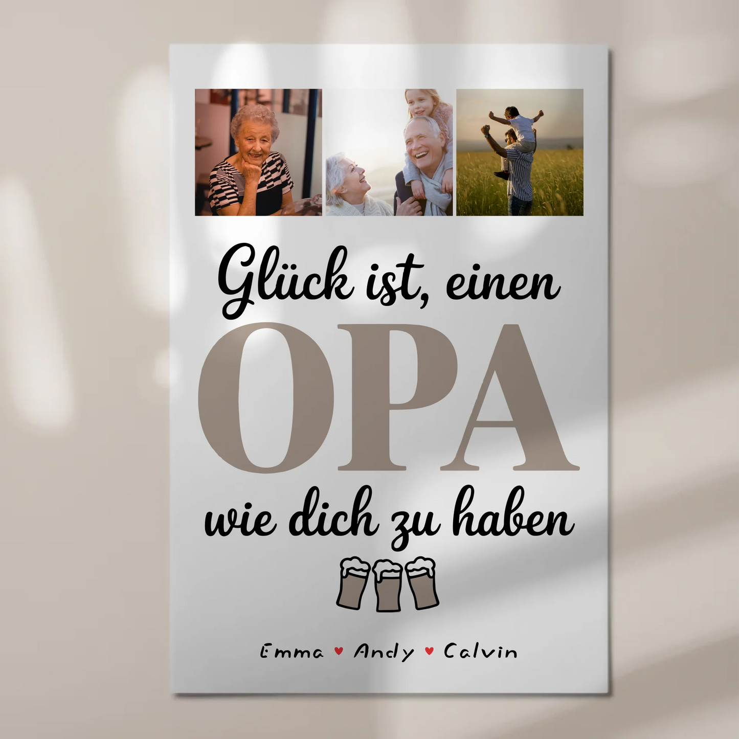 Personalisiertes Fotoboard Poster Magnetisch Opa Fotocollage Glück Ist Einen Opa Wie Dich Haben