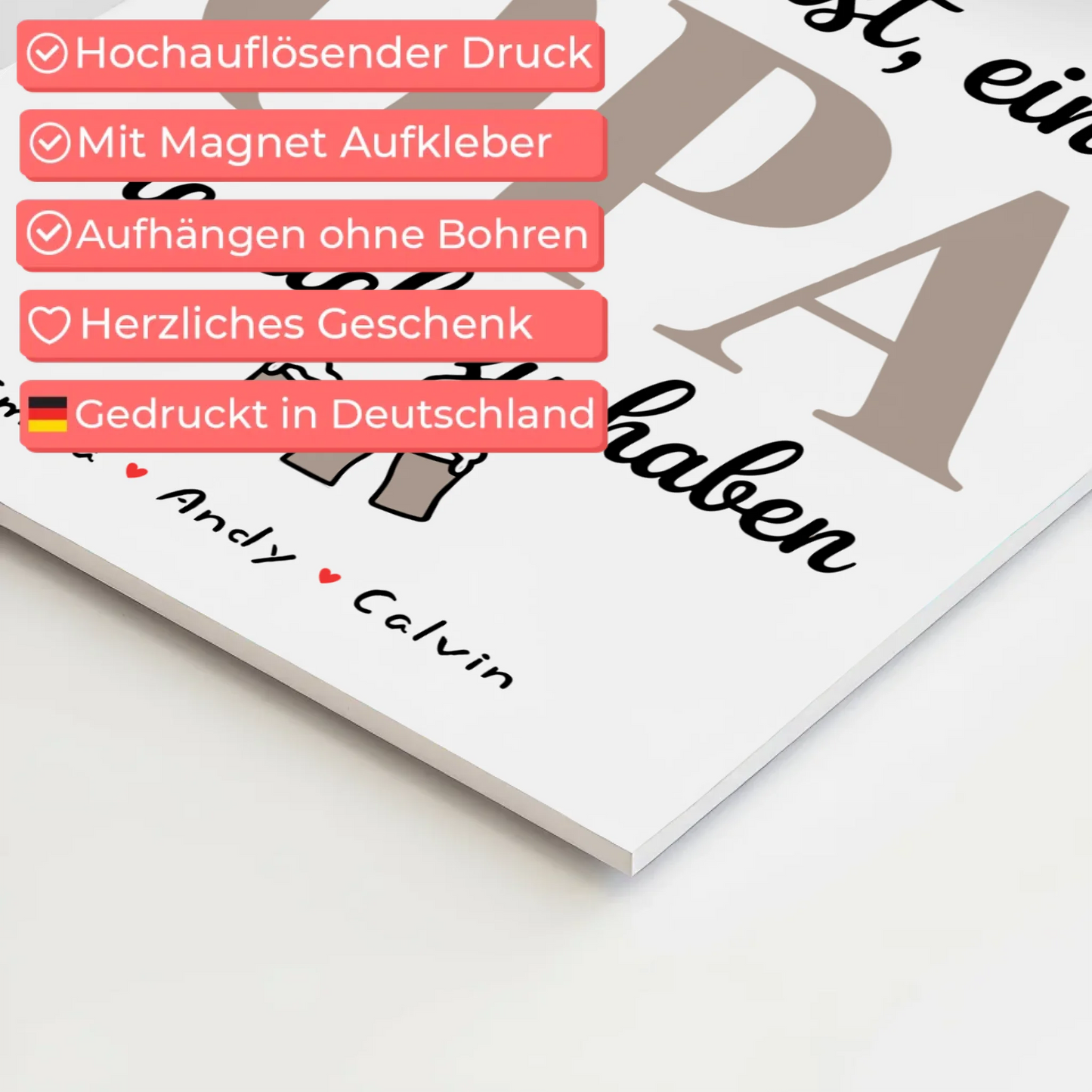 Personalisiertes Fotoboard Poster Magnetisch Opa Fotocollage Glück Ist Einen Opa Wie Dich Haben