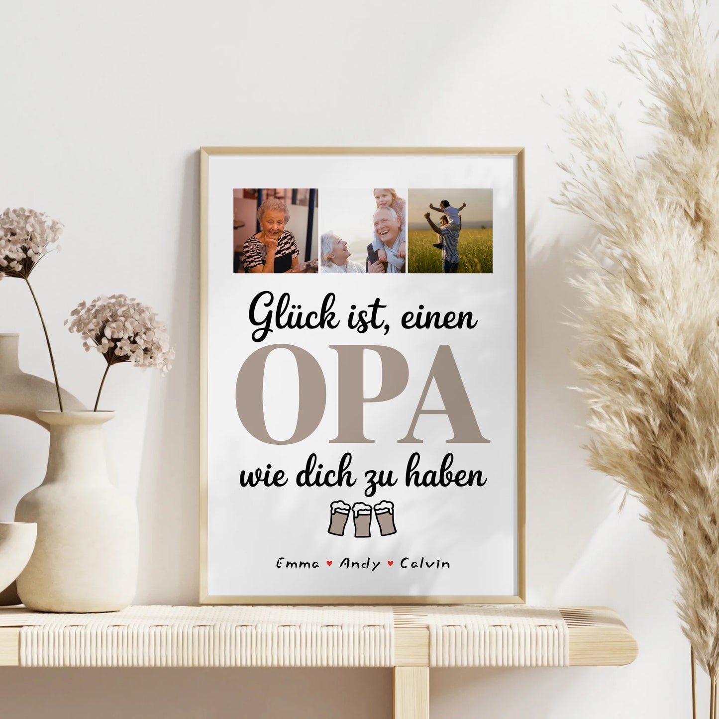 Poster Opa Opa Fotocollage Glück Ist einen Opa Wie Dich Zu Haben personalisiert