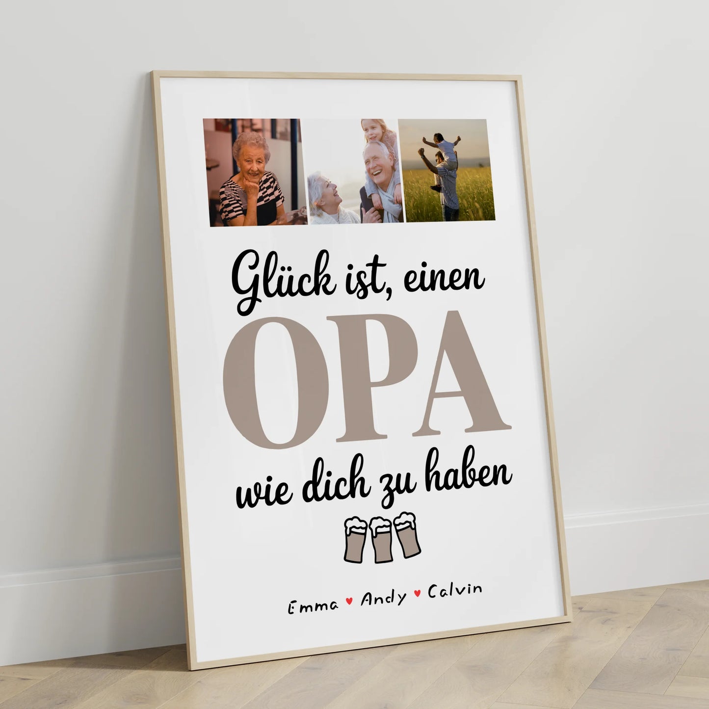 Poster Opa Opa Fotocollage Glück Ist einen Opa Wie Dich Zu Haben personalisiert