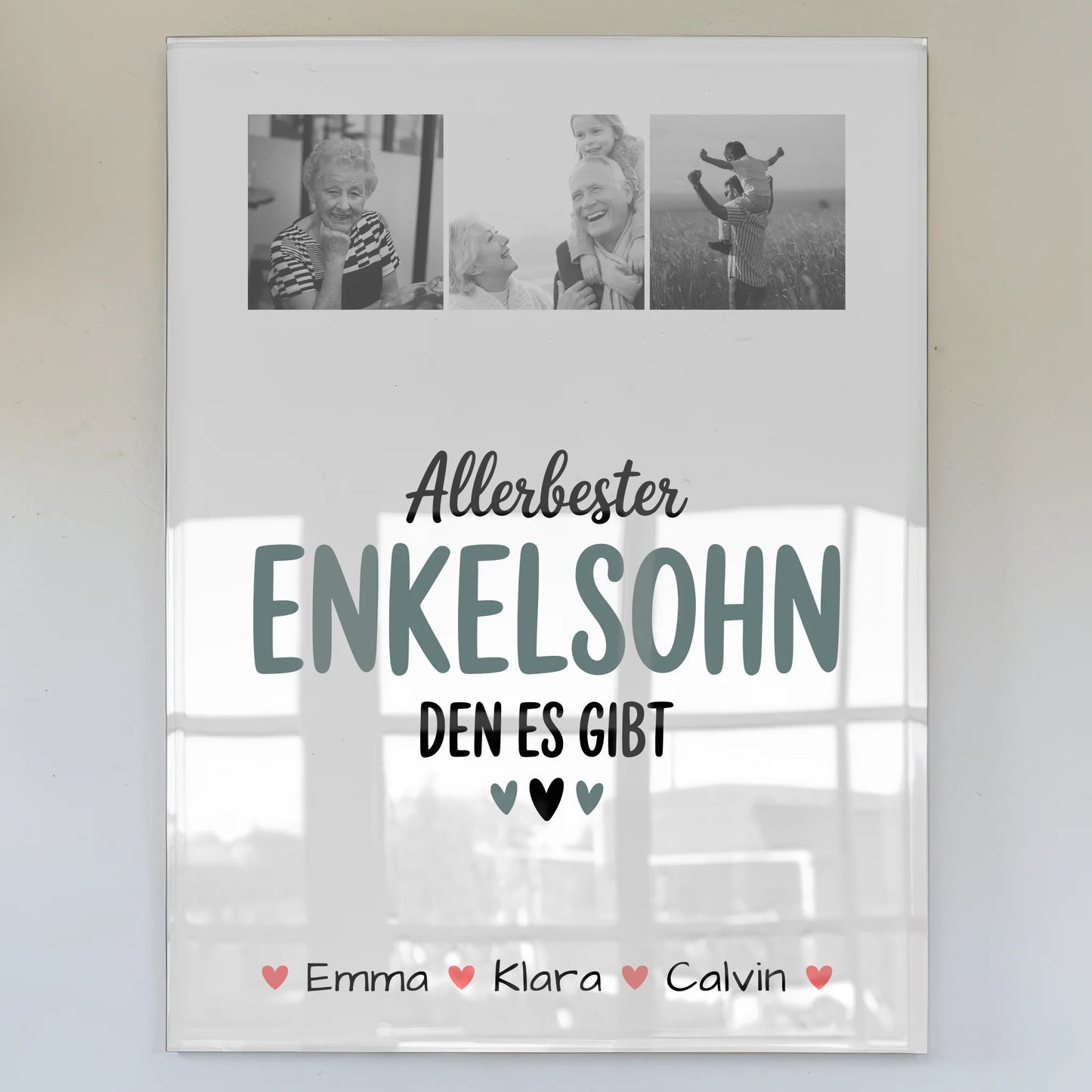 Acrylglas Mit Foto Geschenk Fotocollage Enkelsohn Allerbester Enkelsohn Den Es Gibt 1