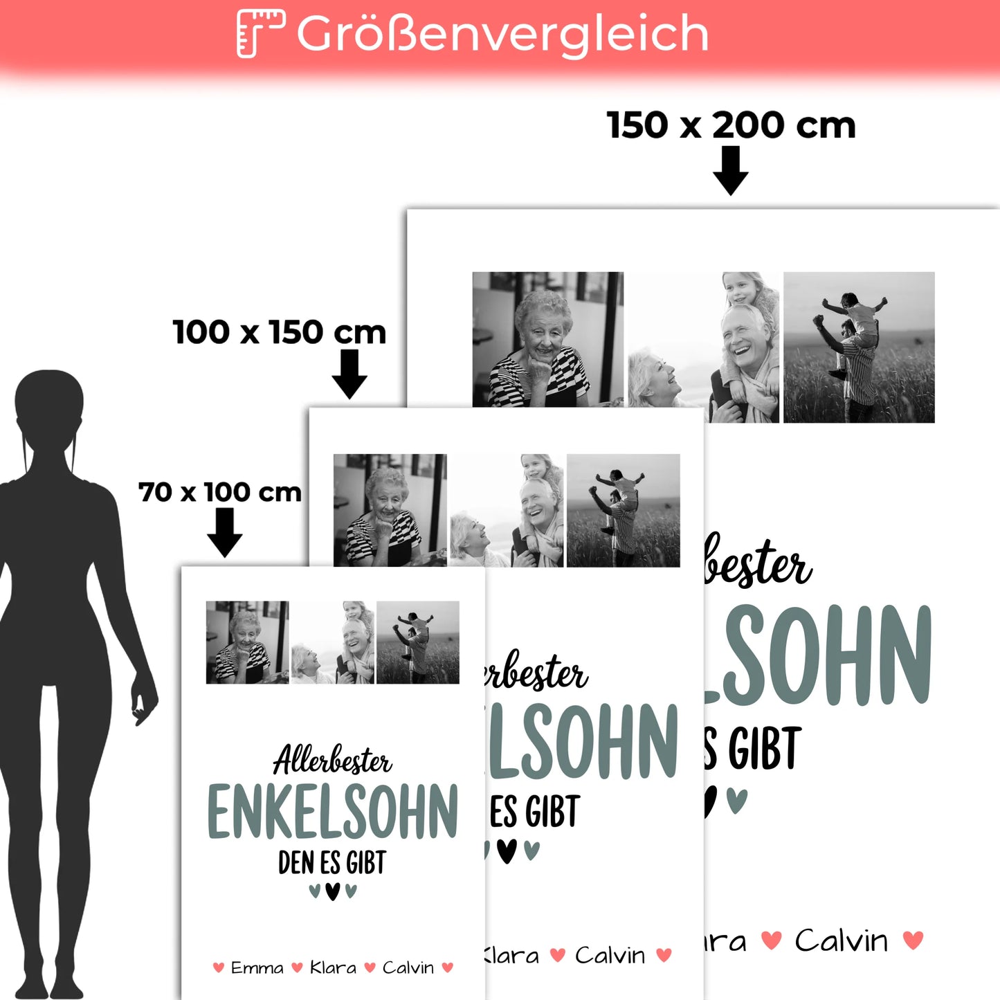 Decke Mit Namen Geschenk Fotocollage Enkelsohn Allerbester Enkelsohn Den Es Gibt 5