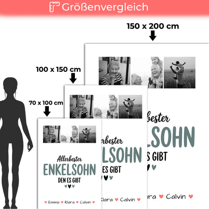 Decke Mit Namen Geschenk Fotocollage Enkelsohn Allerbester Enkelsohn Den Es Gibt 5